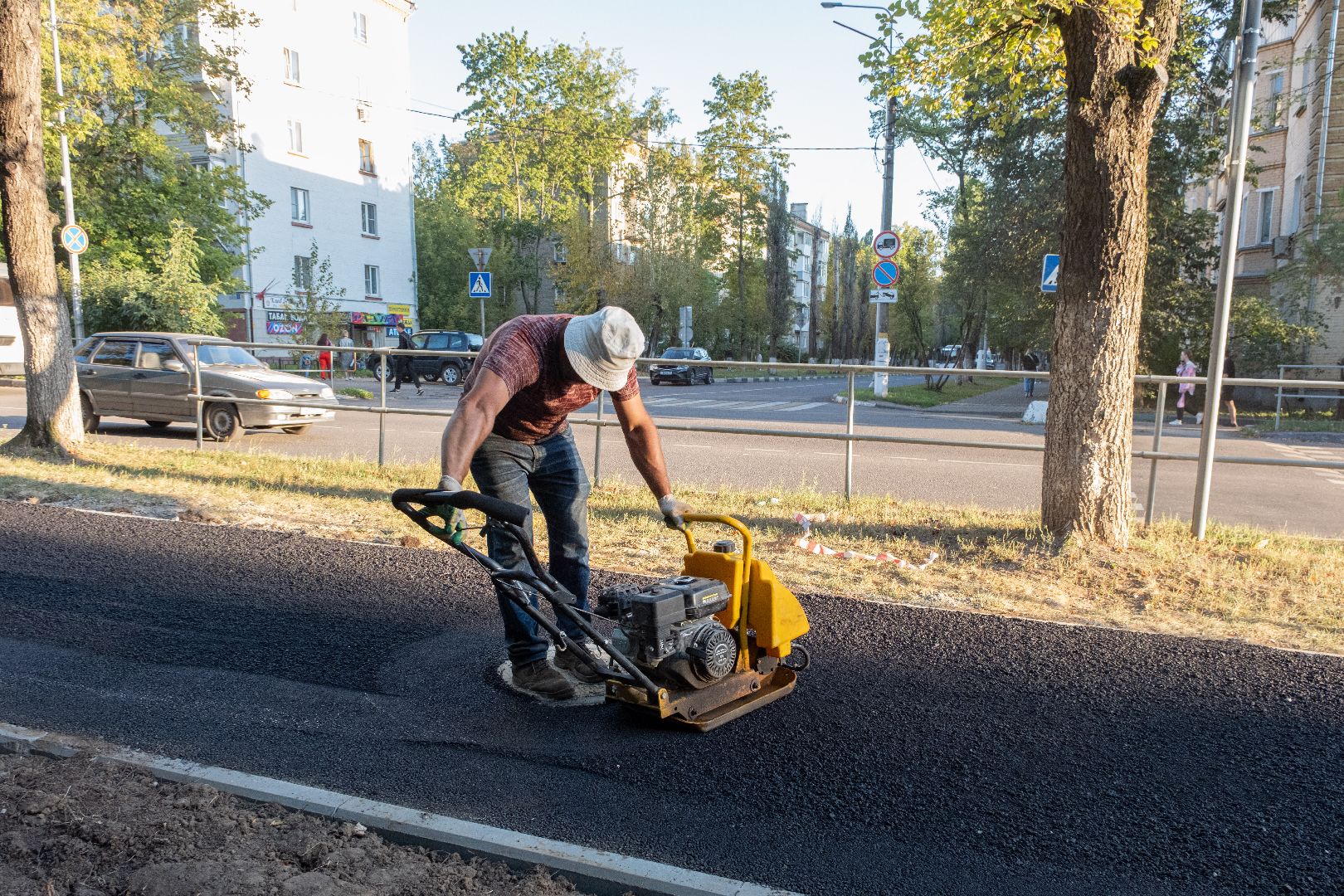 лыткарино, благоустройство городских территорий, асфальтирование тротуара,
