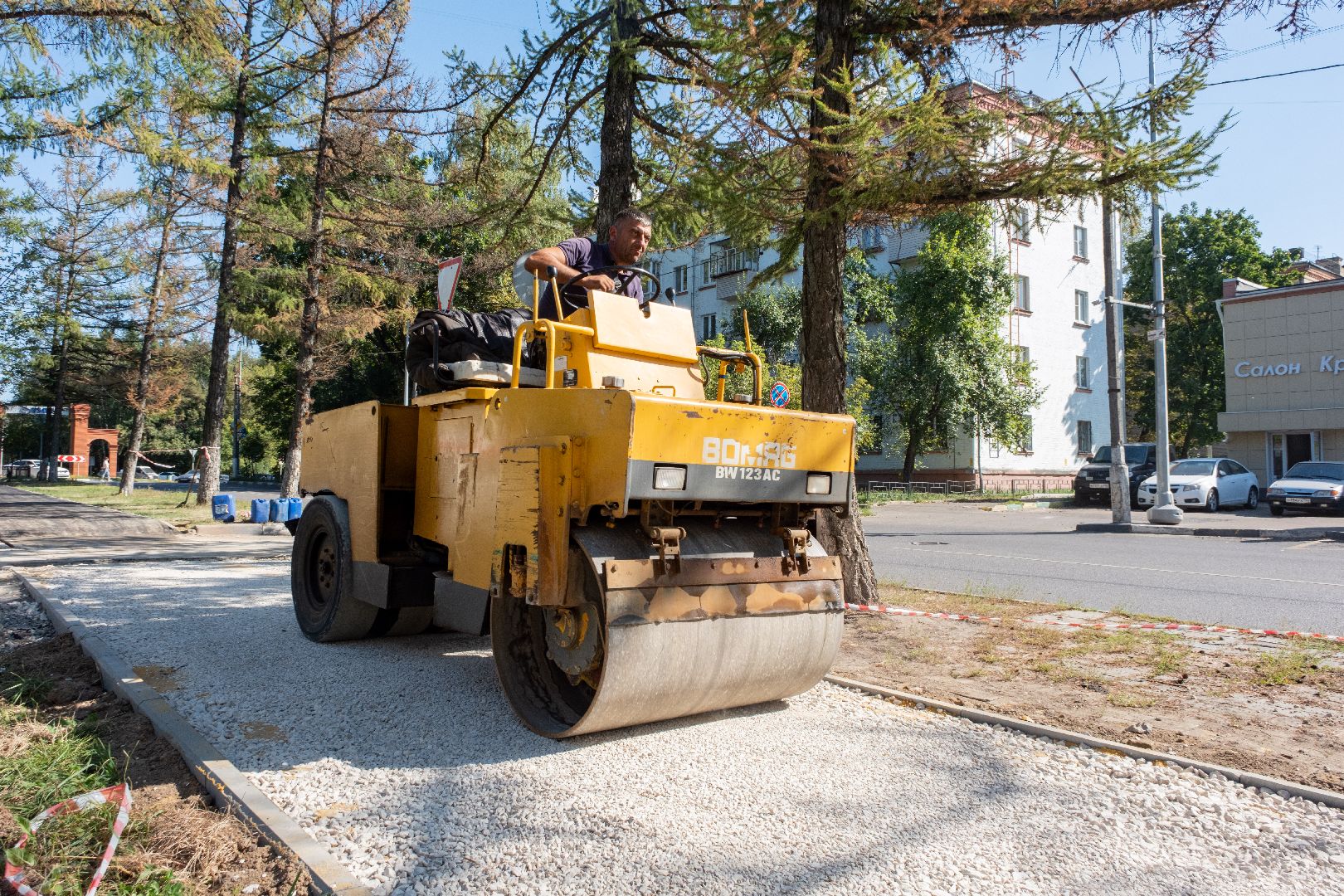 лыткарино, благоустройство городских территорий, асфальтирование тротуара,