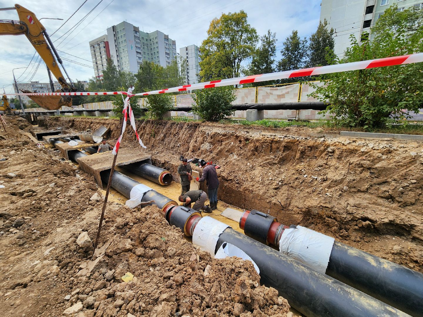 ремонт теплосетей, модернизация сети теплоснабжения, ремонт тепловых сетей, теплотрасса видное, ленинский округ жкх теплосеть, строительство перемычки теплосети,капитальный ремонт теплосетей,