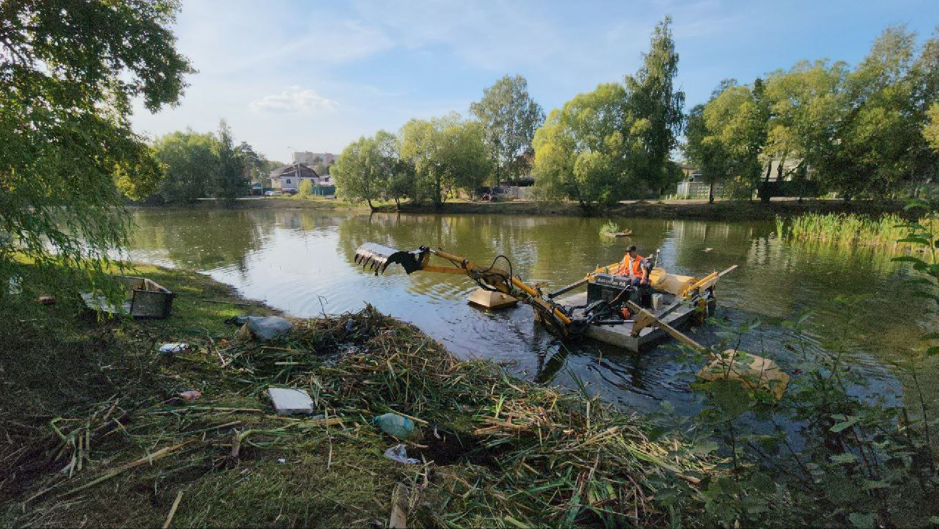 люберцы, Томилино, расчистка пруда, жители, уборка мусора,охрана окружающей среды,