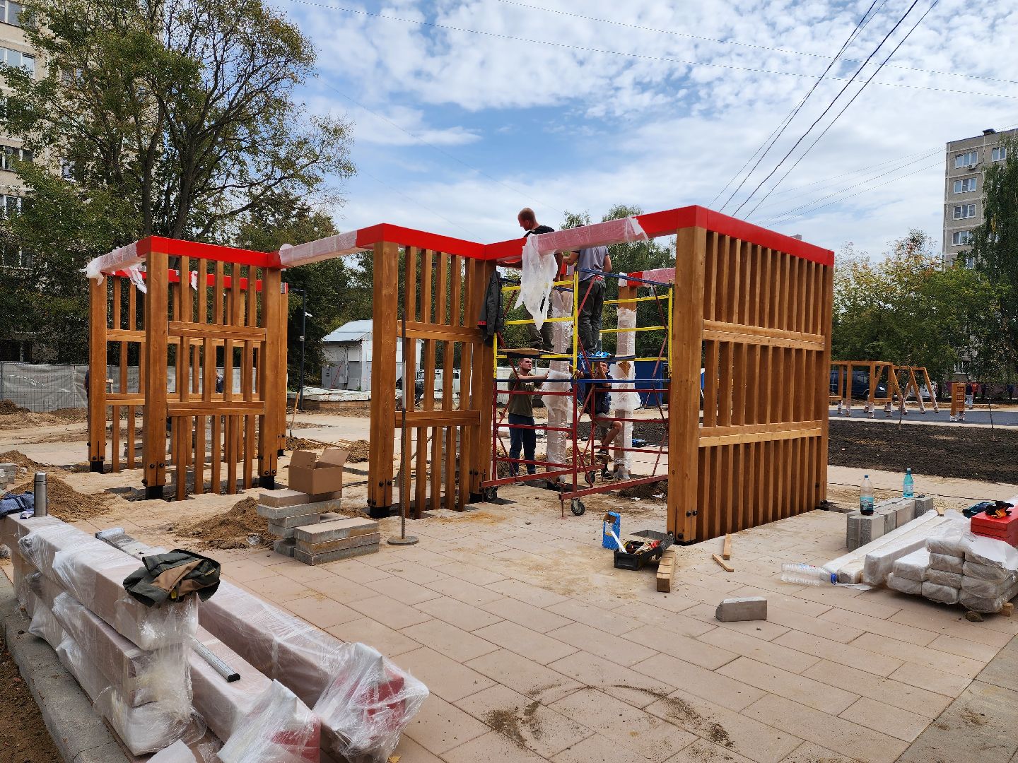 раменское, благоустройство, сквер на коммунистической 19,