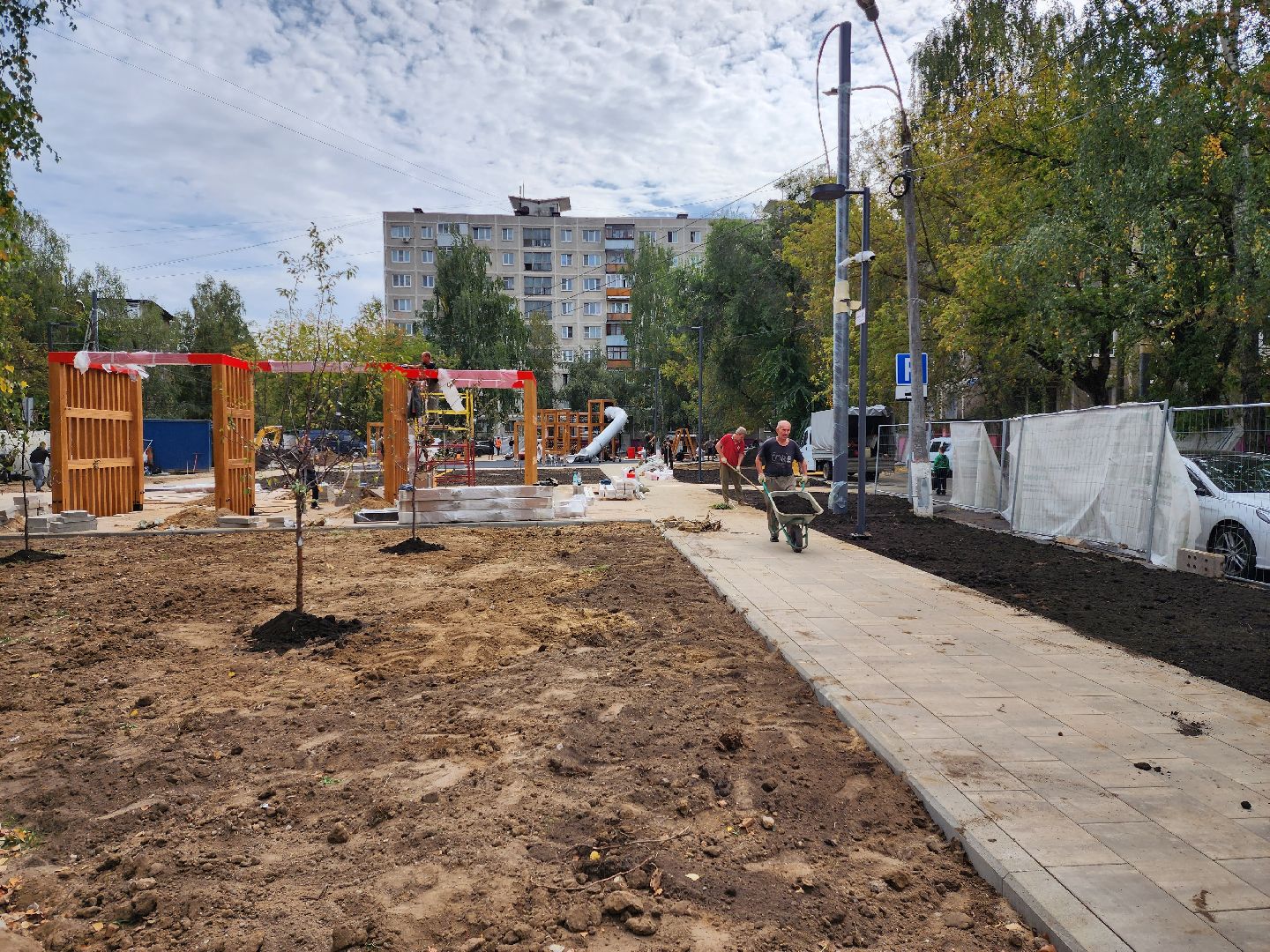 раменское, благоустройство, сквер на коммунистической 19,