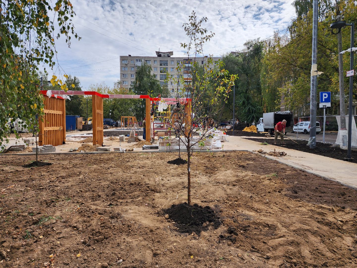 раменское, благоустройство, сквер на коммунистической 19,