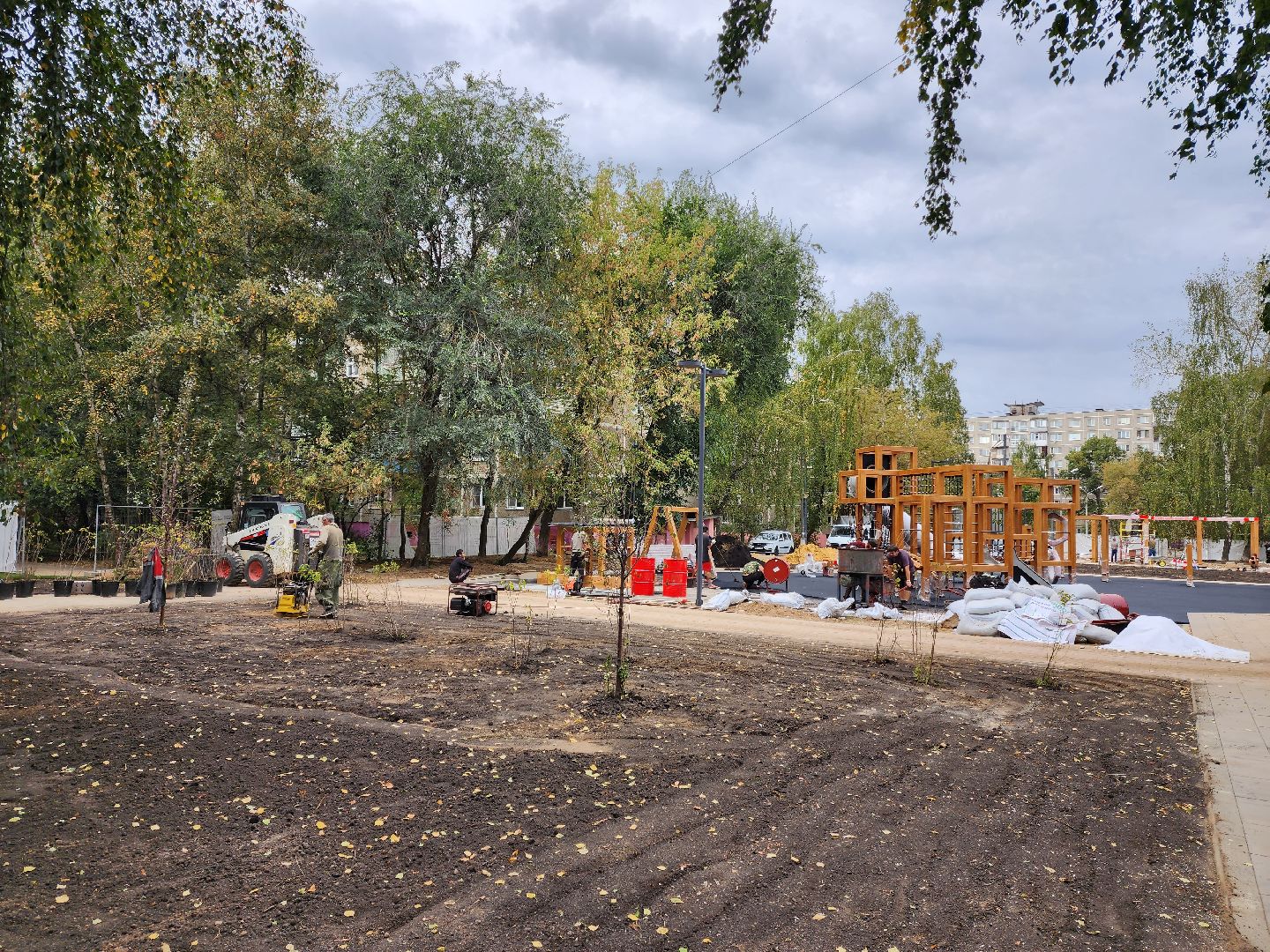 раменское, благоустройство, сквер на коммунистической 19,