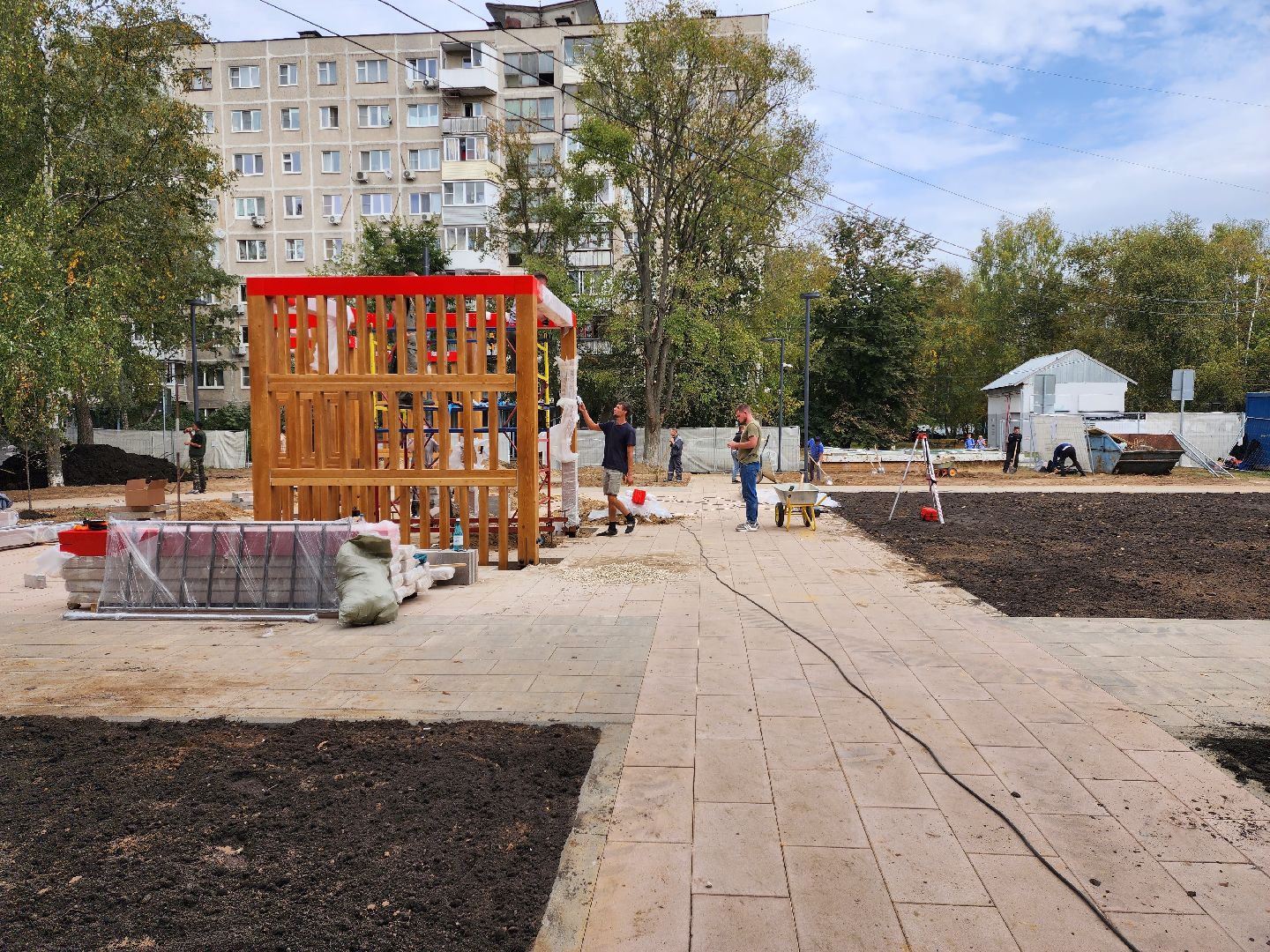 раменское, благоустройство, сквер на коммунистической 19,