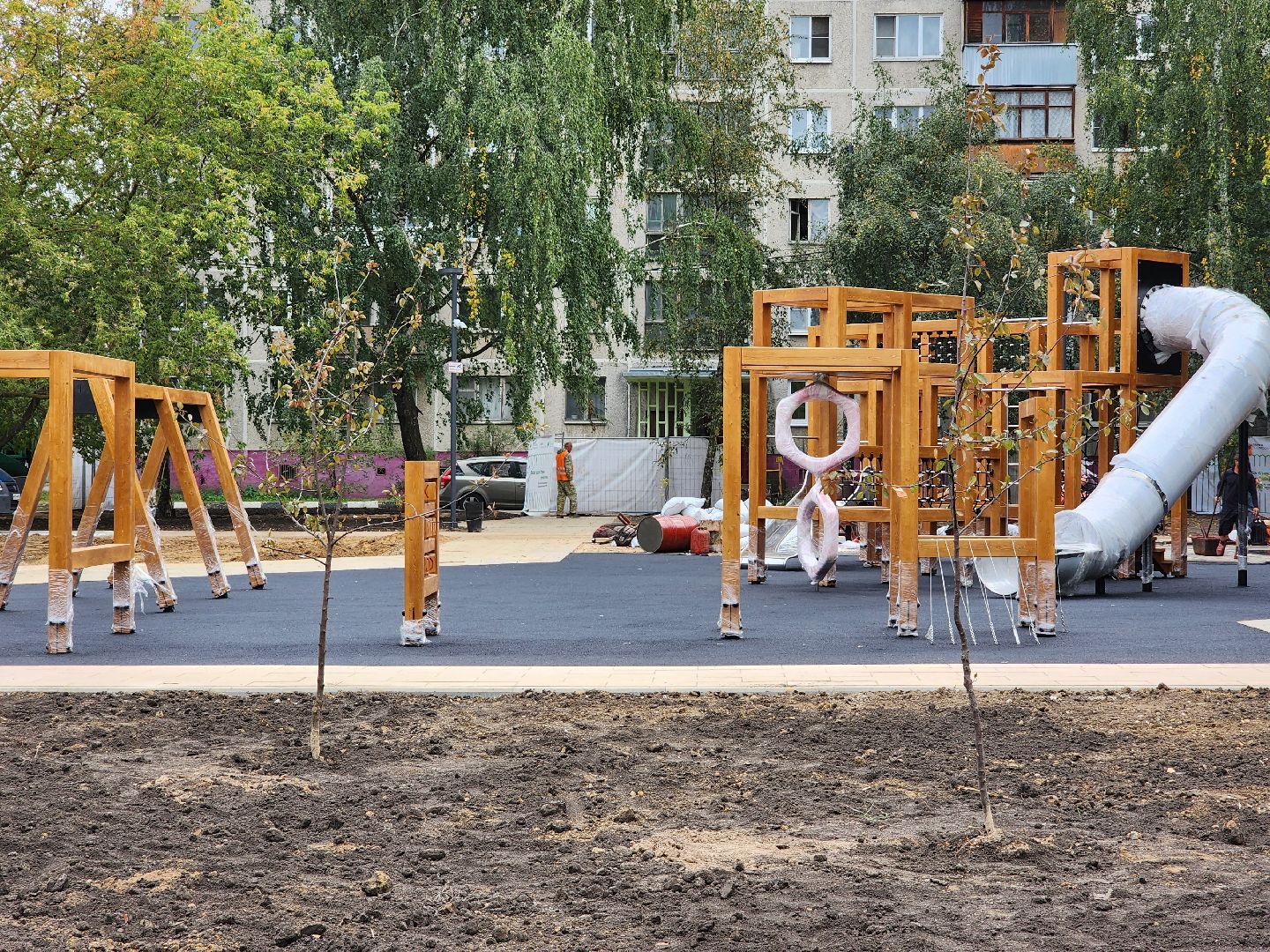 раменское, благоустройство, сквер на коммунистической 19,