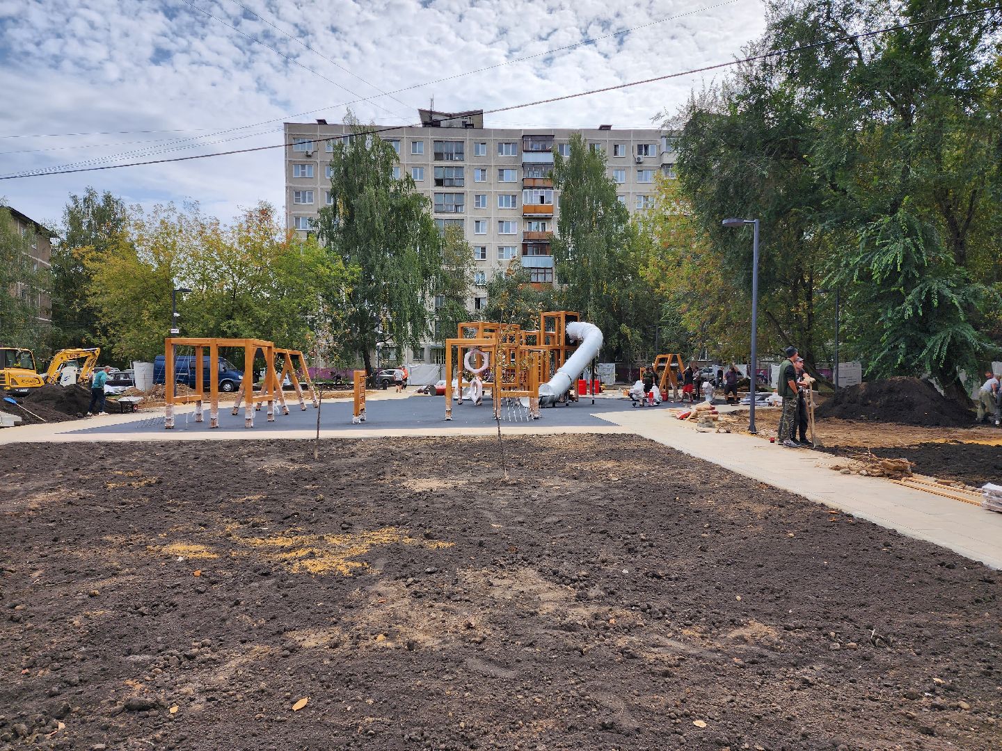 раменское, благоустройство, сквер на коммунистической 19,