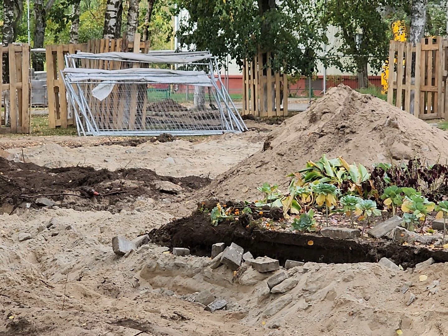 Дубна, Благоустройство, дк октябрь, Демонтаж,
