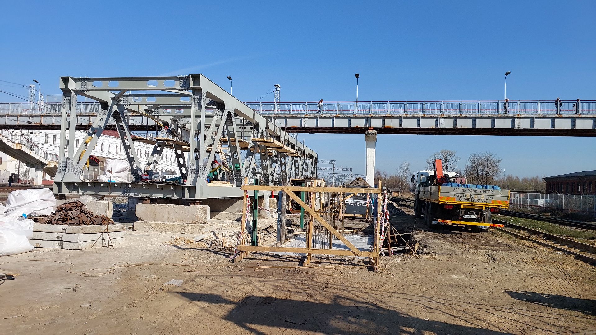 пешеходный переход, железная дорога, мост, строительство, серпухов, вокзал,