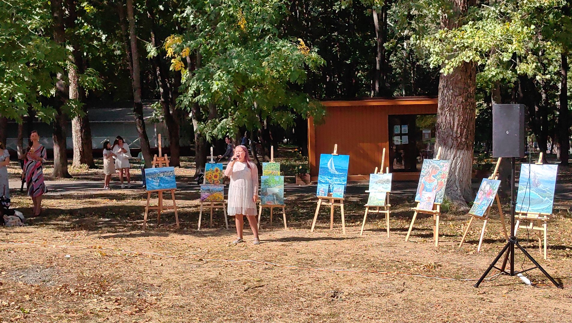 пленэр, парк, рисунок, художница, картина, мастер класс,