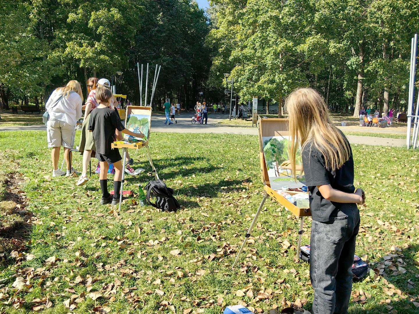 пленэр, парк, рисунок, художница, картина, мастер класс,