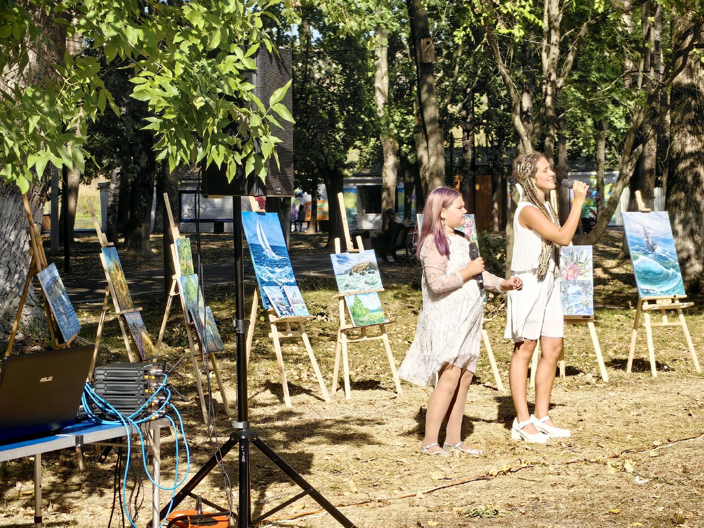 пленэр, парк, рисунок, художница, картина, мастер класс,