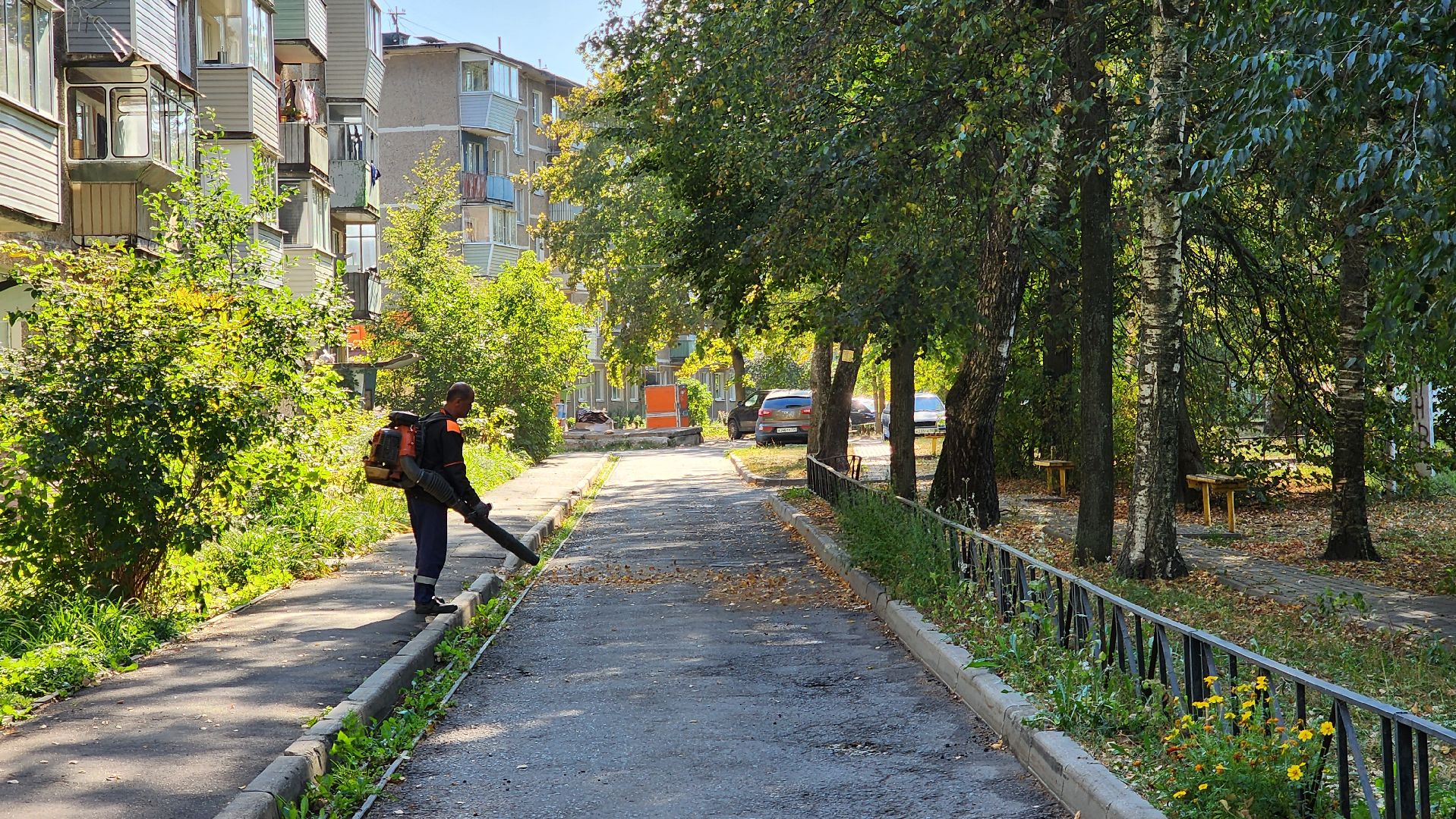 Бронницы, Уборка дворов, Осенняя уборка дворов, Благоустройство,