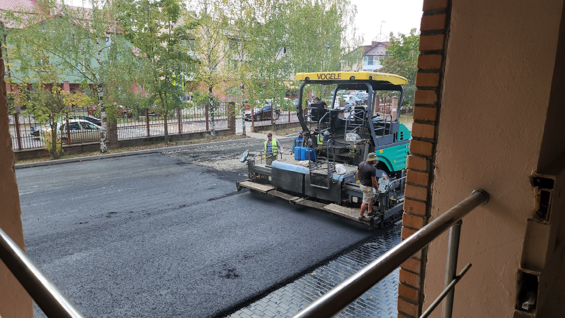 Дубна, Университет Дубна, Благоустройство, укладка асфальта,