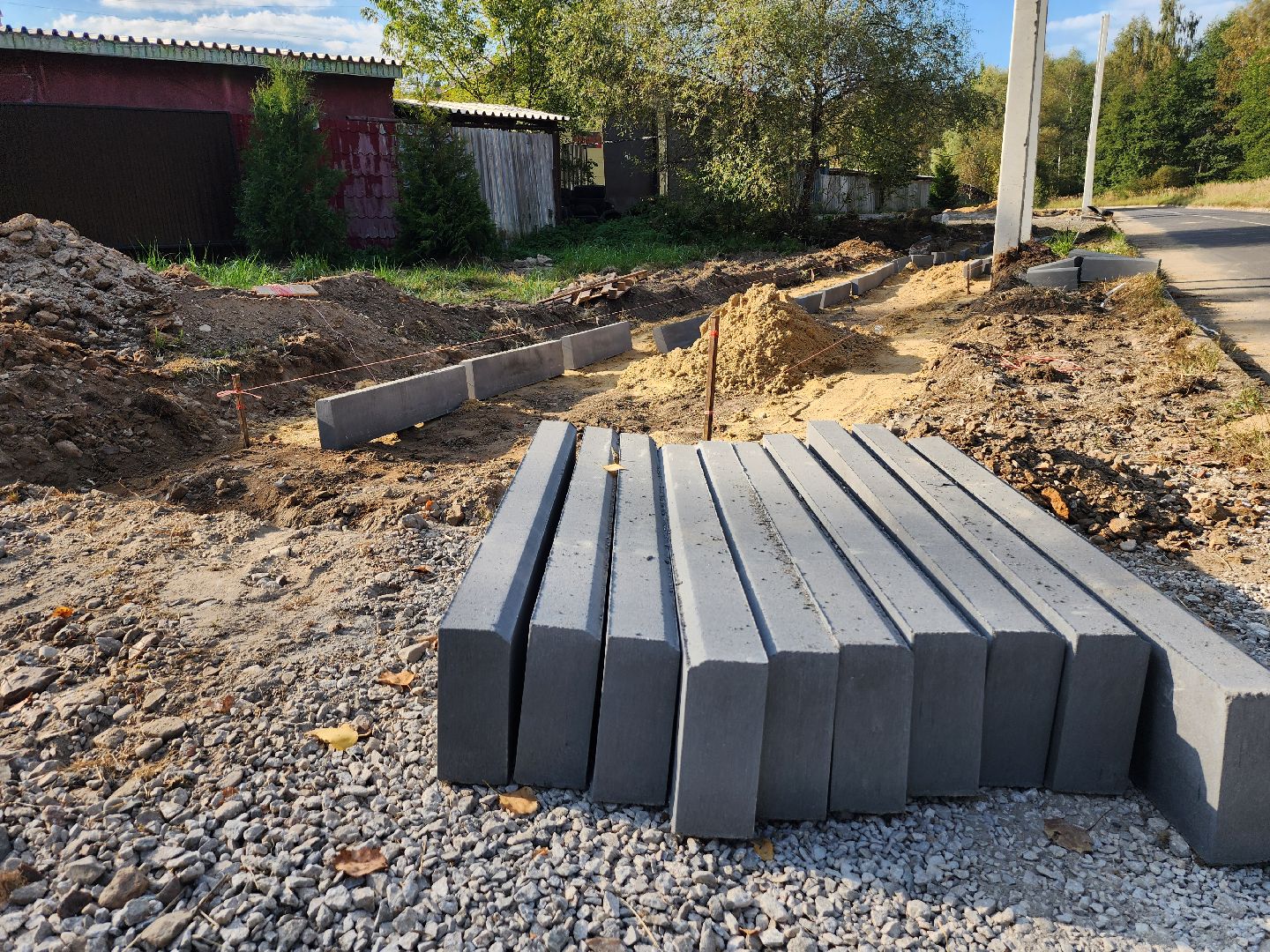 серпухов, поселок оболенск, строительство тротуара, благоустройство, обход территории,