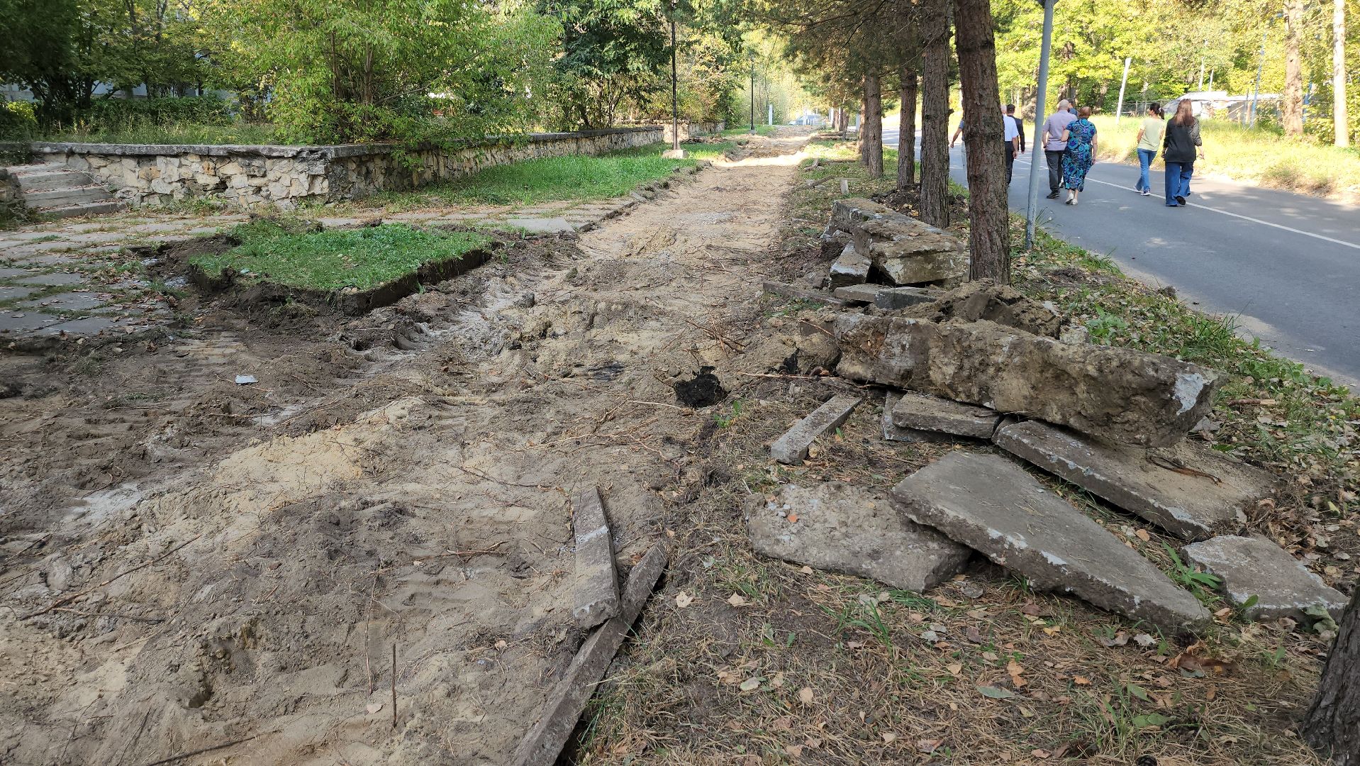 серпухов, поселок оболенск, строительство тротуара, благоустройство, обход территории,