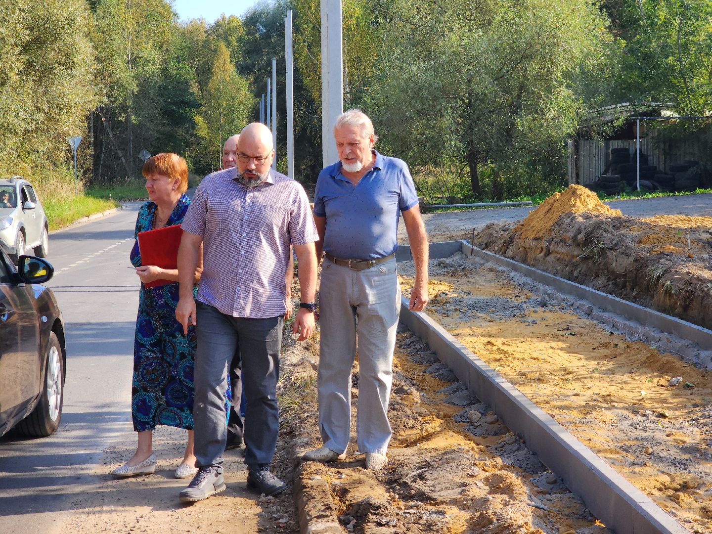 серпухов, поселок оболенск, строительство тротуара, благоустройство, обход территории,
