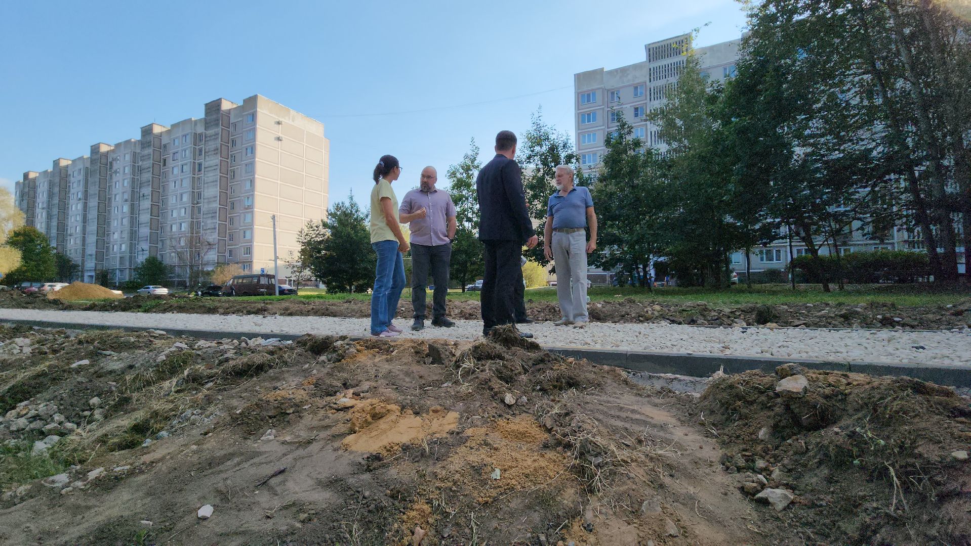 серпухов, поселок оболенск, строительство тротуара, благоустройство, обход территории,