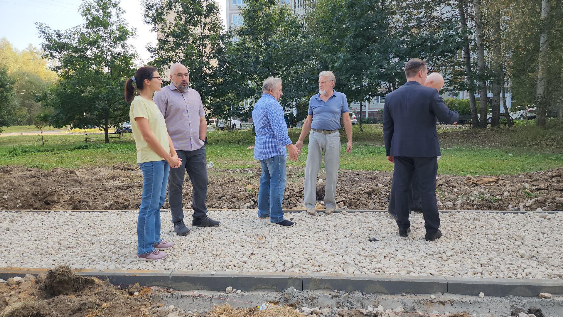 серпухов, поселок оболенск, строительство тротуара, благоустройство, обход территории,