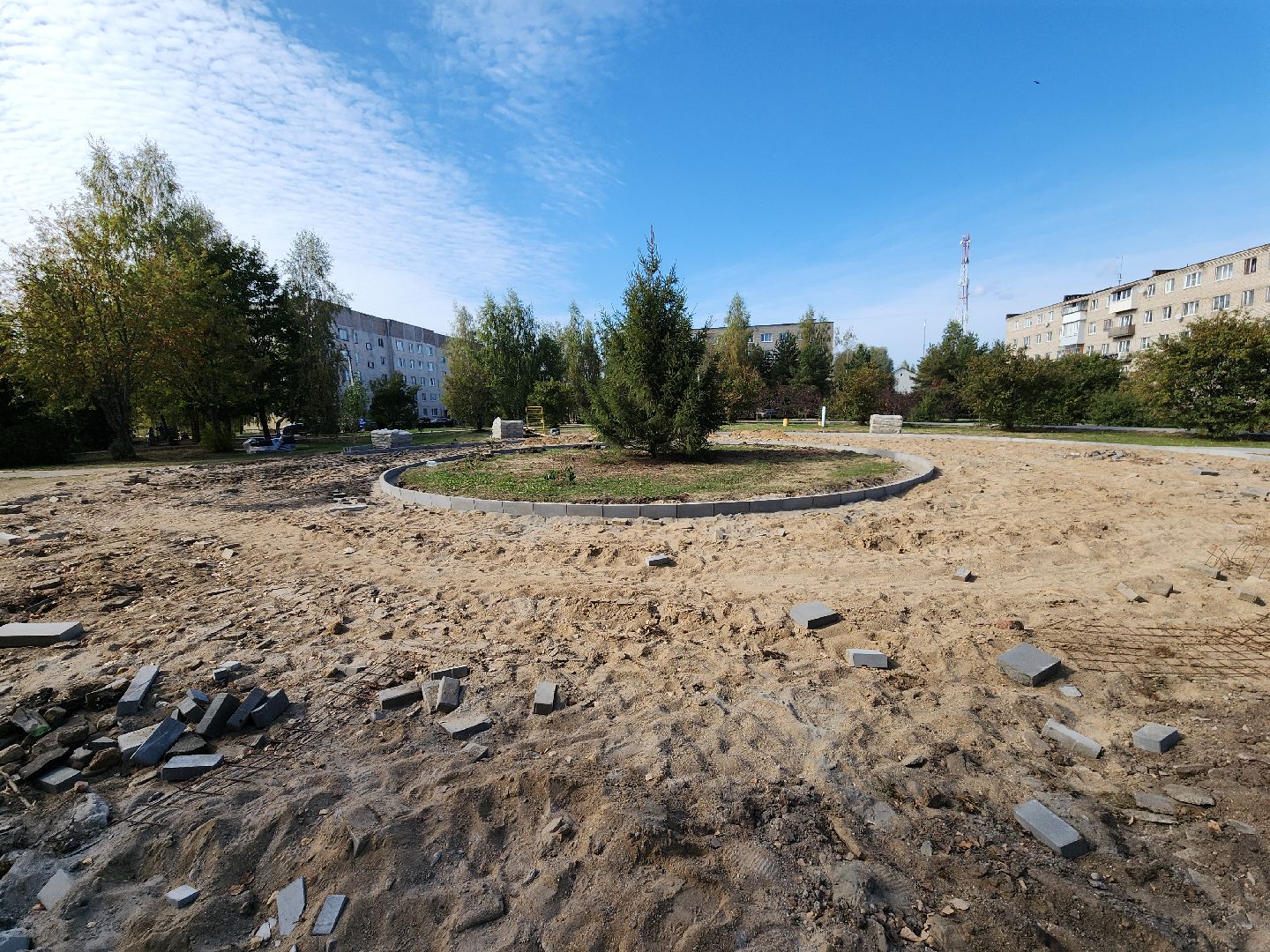 благоустройство, сквер солнышко, реконструкция сквера, колюбакино, руза, рузский городской округ, московская область,