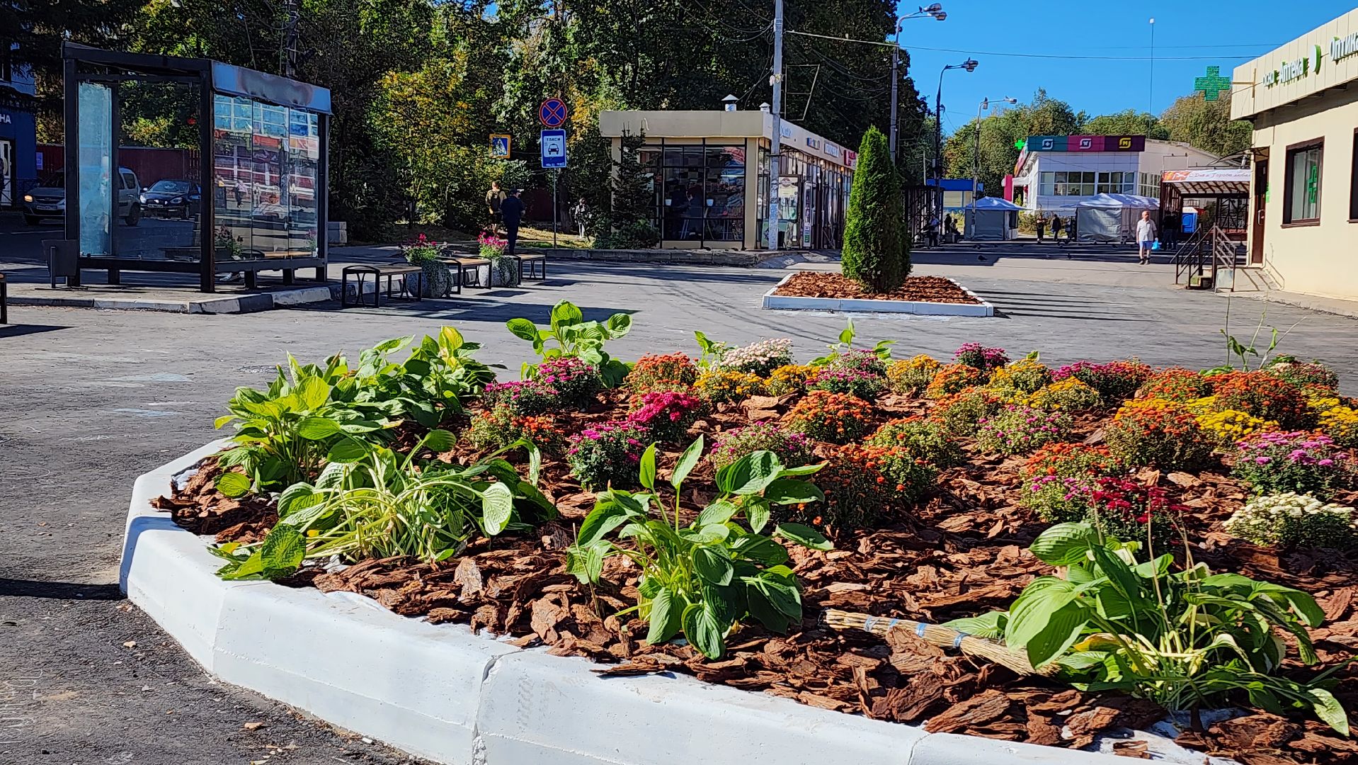 Площадь, цветники, Благоустройство, Лобня,