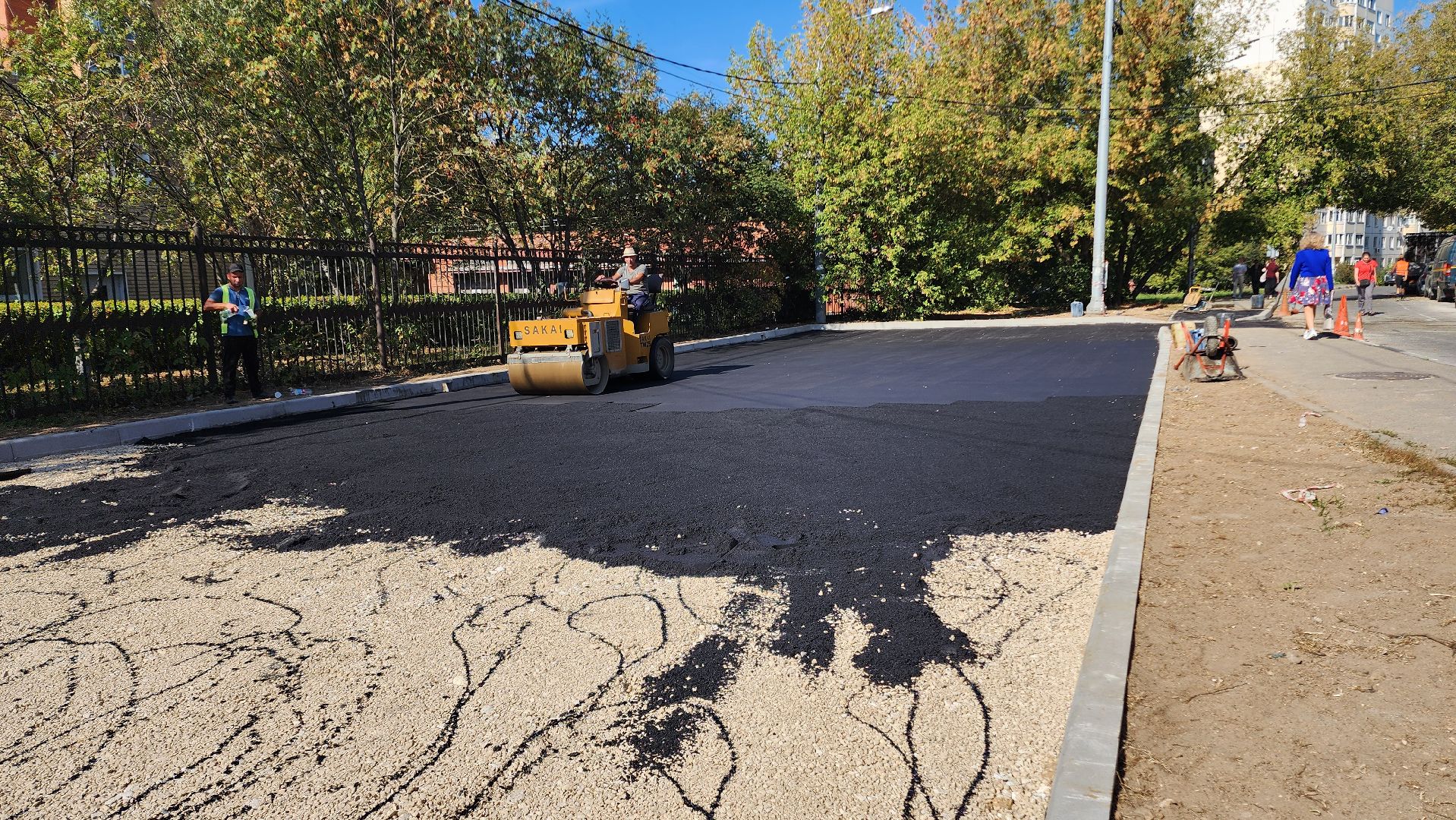 Дороги, Домодедово, Подмосковье, Новый тротуар, Парковка, Благоустройство, асфальт, дорожная служба,