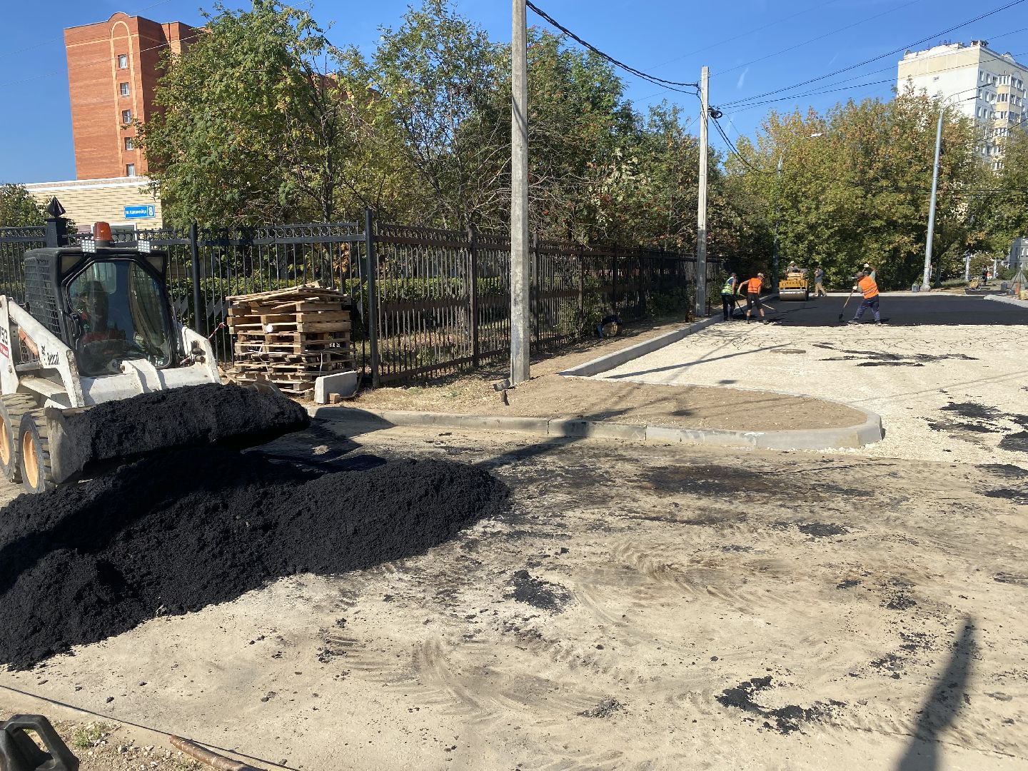 Дороги, Домодедово, Подмосковье, Новый тротуар, Парковка, Благоустройство, асфальт, дорожная служба,