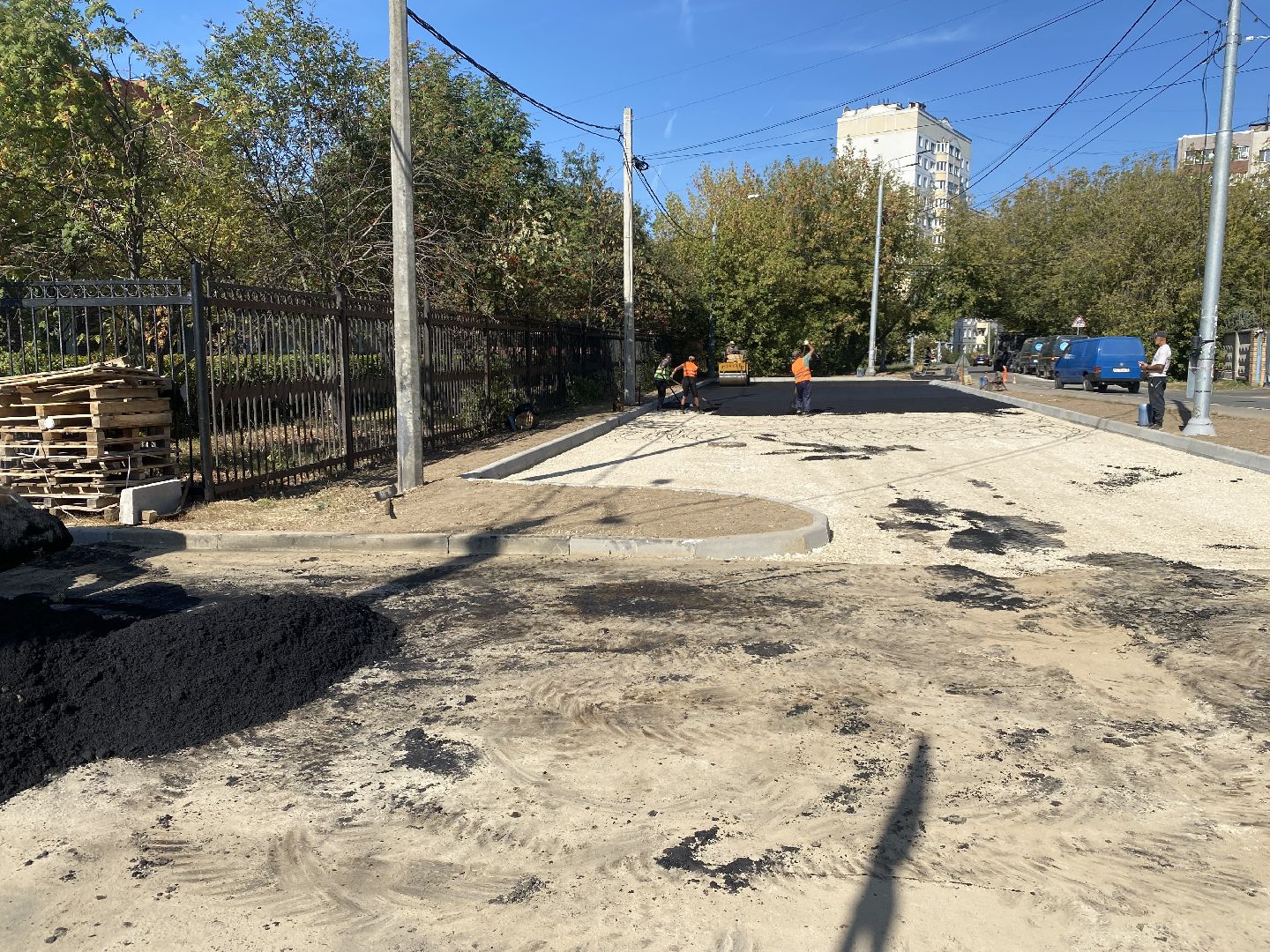 Дороги, Домодедово, Подмосковье, Новый тротуар, Парковка, Благоустройство, асфальт, дорожная служба,