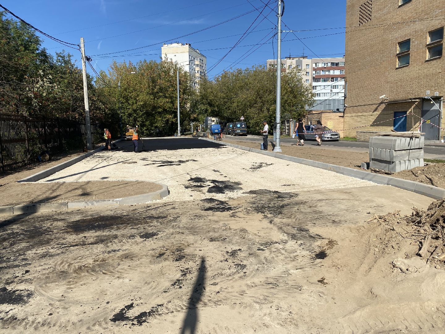 Дороги, Домодедово, Подмосковье, Новый тротуар, Парковка, Благоустройство, асфальт, дорожная служба,