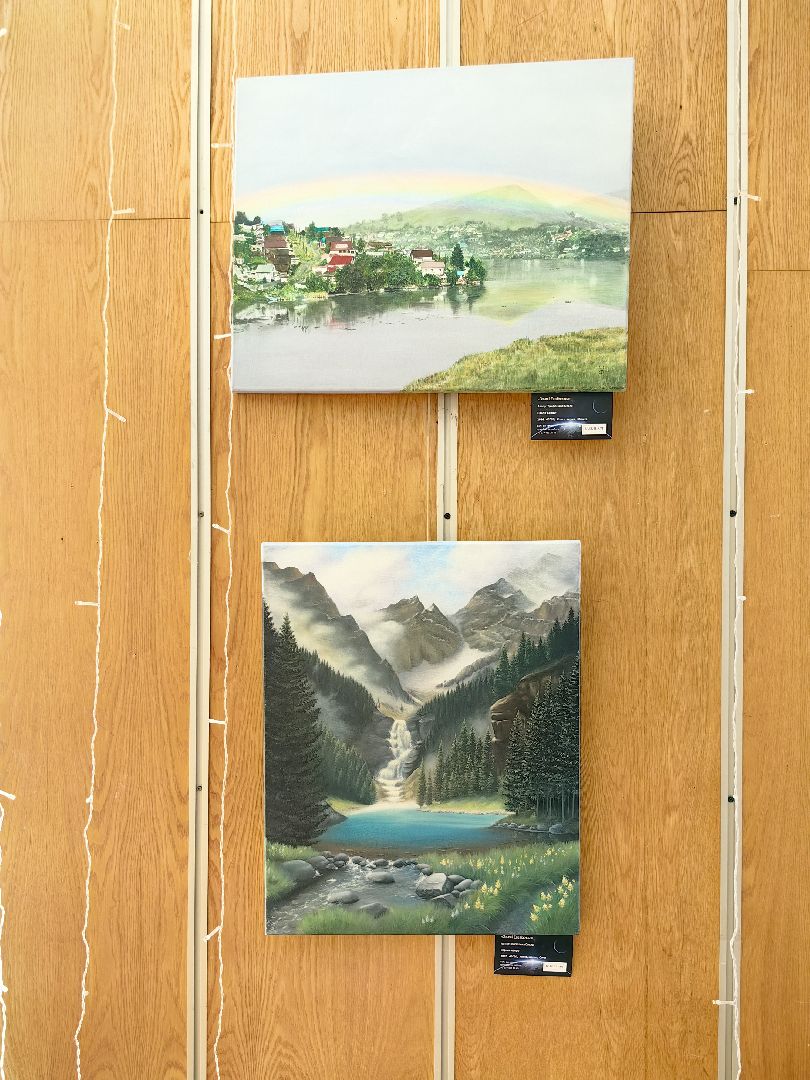 выставка, картины, академии рисования Арона Аноре, техника ошибана, космос,