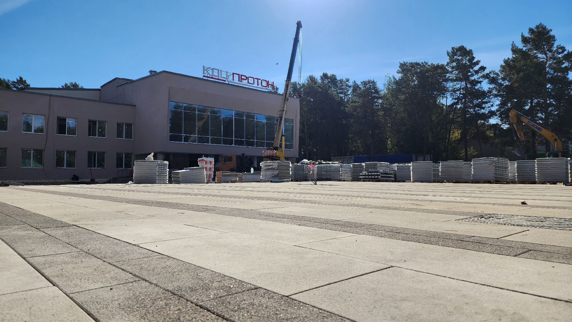 Дк протон, Строительство, Благоустройство, Дом культуры, Площадь у дк,