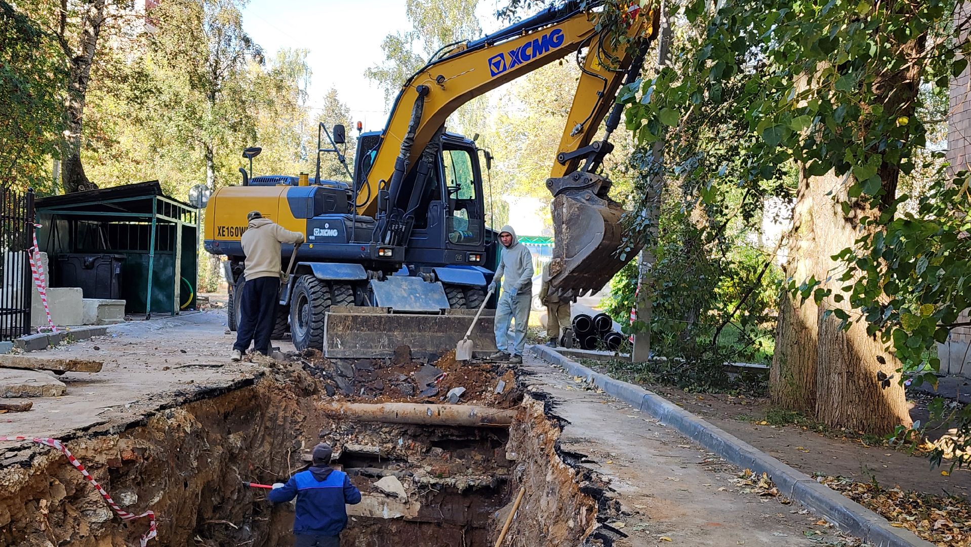 Теплосеть, Лобня, Прокладка труб,