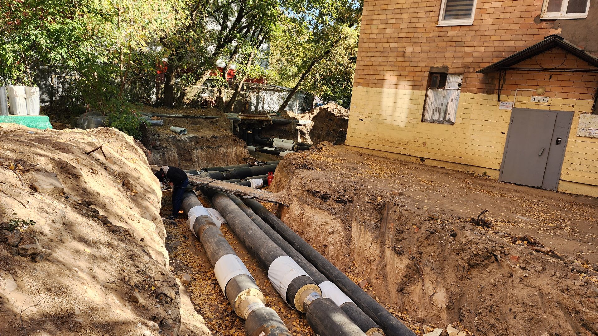 Теплосеть, Лобня, Прокладка труб,