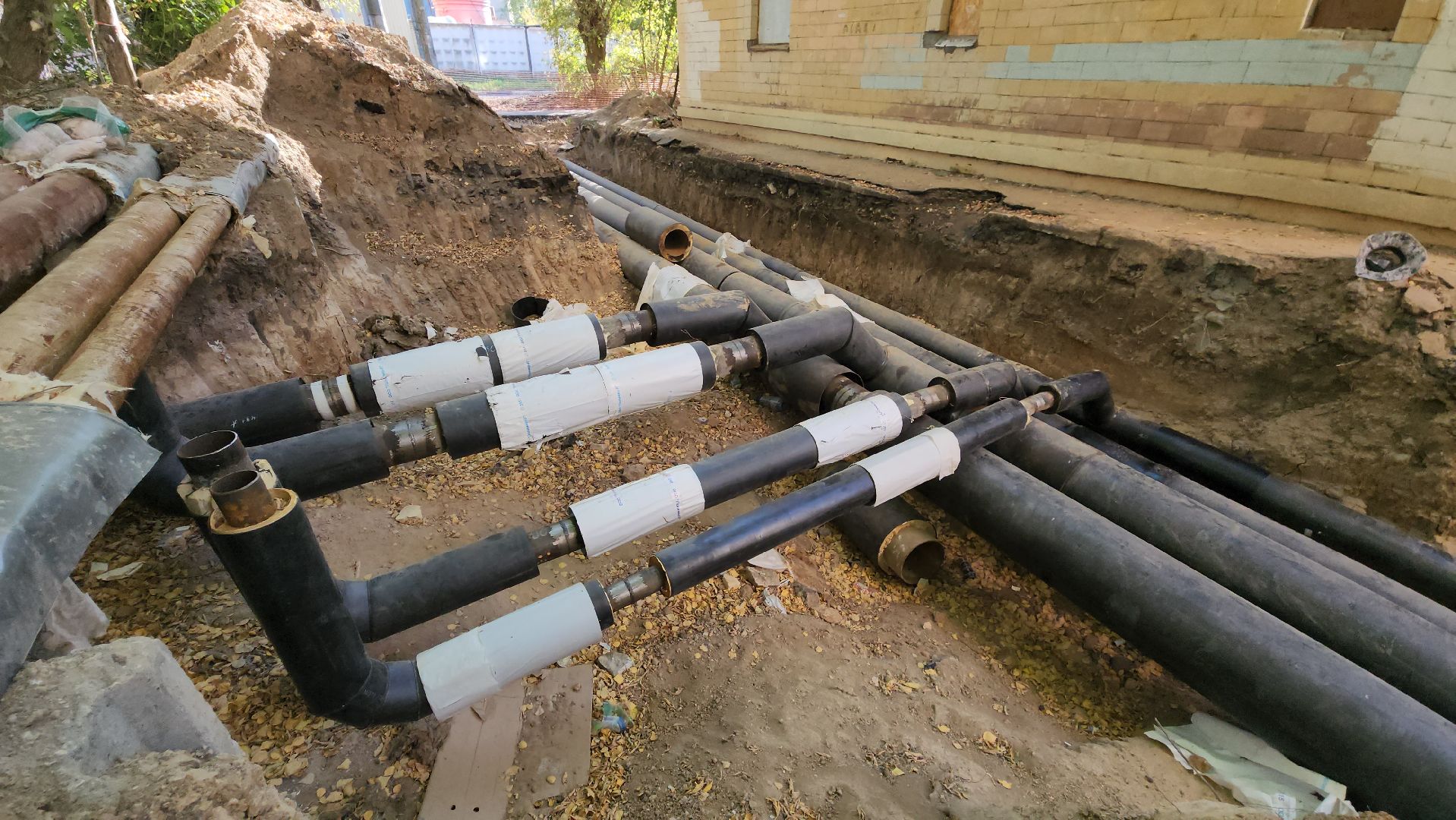 Теплосеть, Лобня, Прокладка труб,