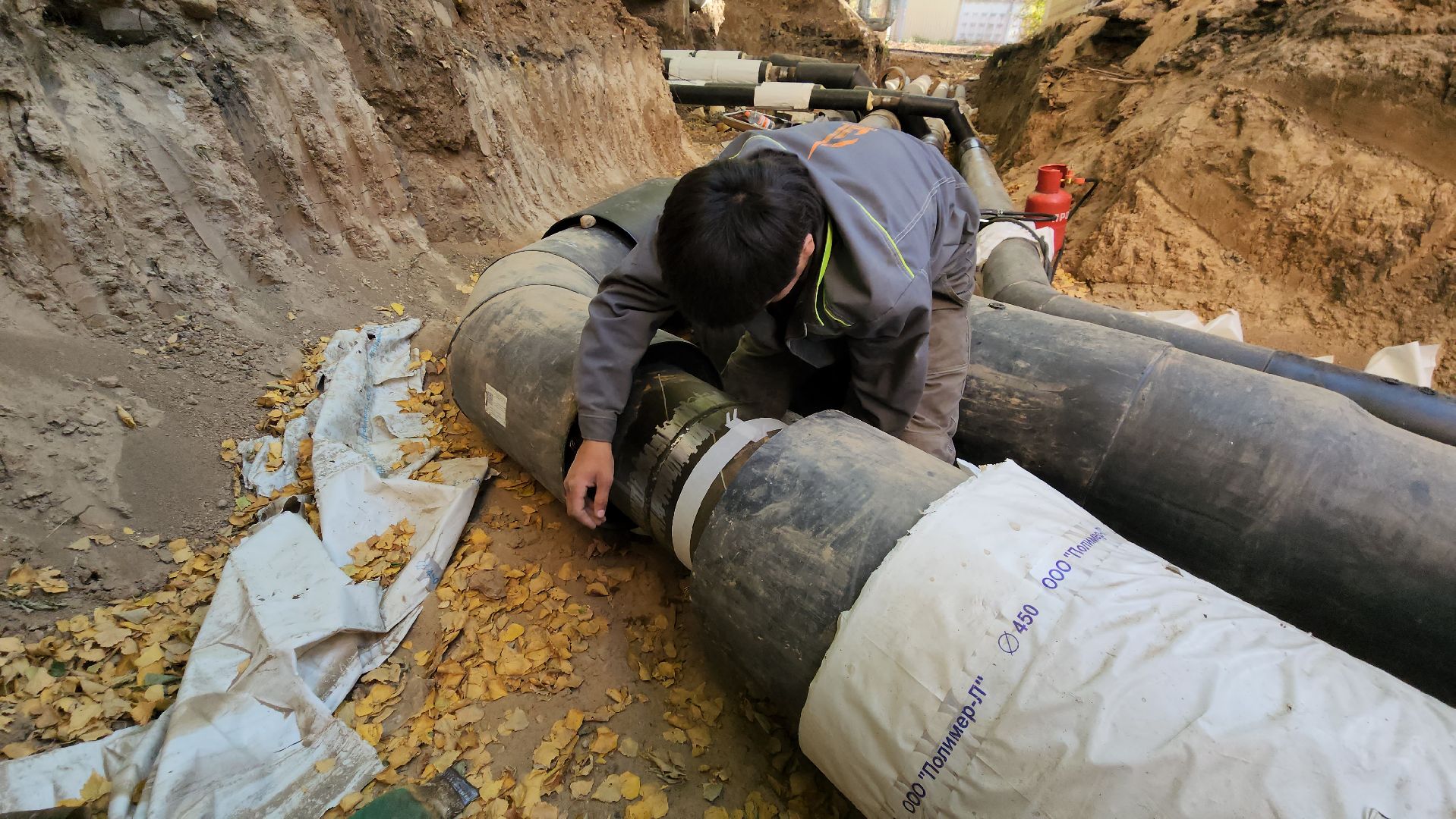 Теплосеть, Лобня, Прокладка труб,