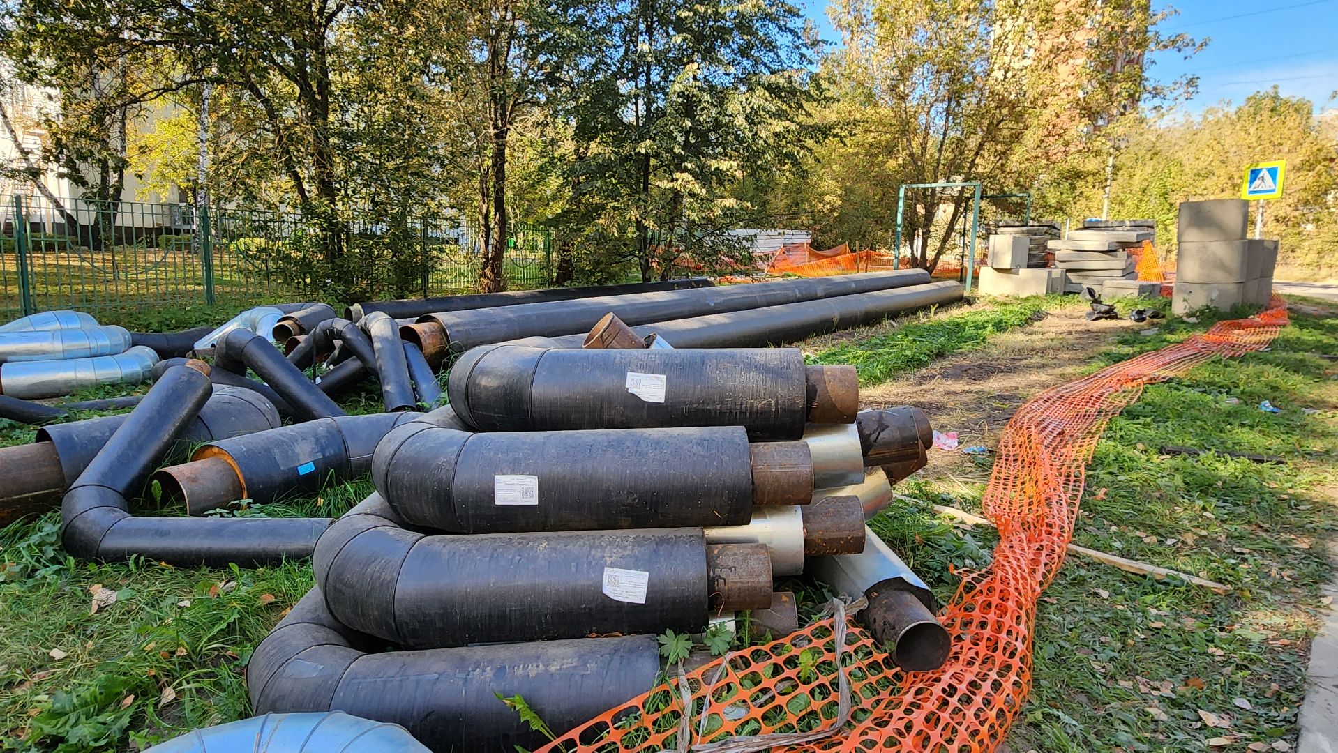 Теплосеть, Лобня, Прокладка труб,