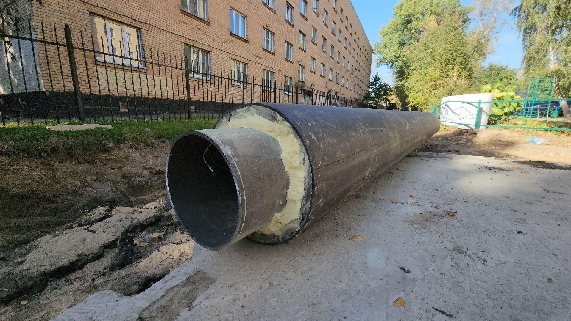 Теплосеть, Лобня, Прокладка труб,