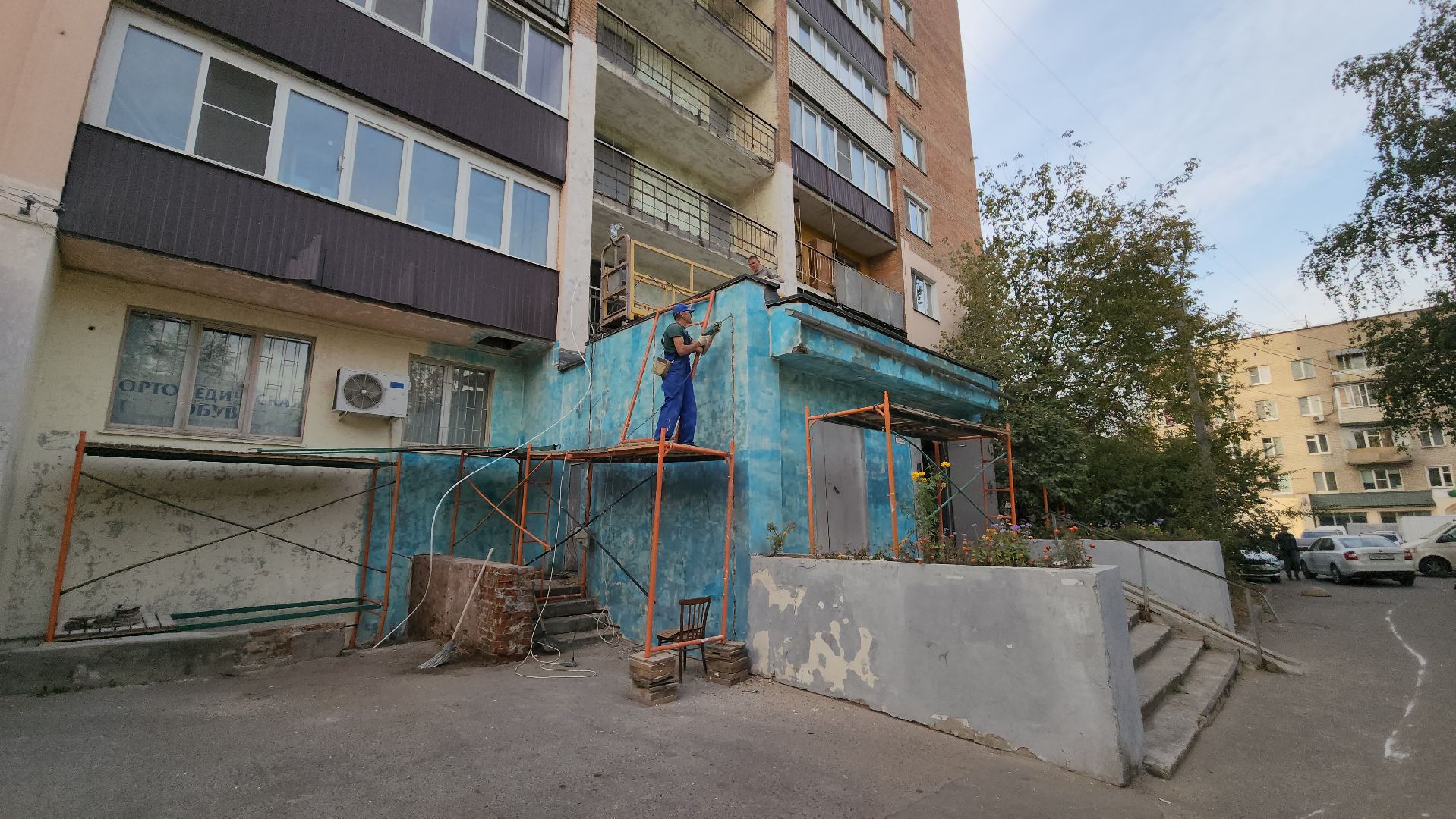 пушкино, капремонт, мкд, мкд старый фонд, ремонт фасада, бригада рабочих,