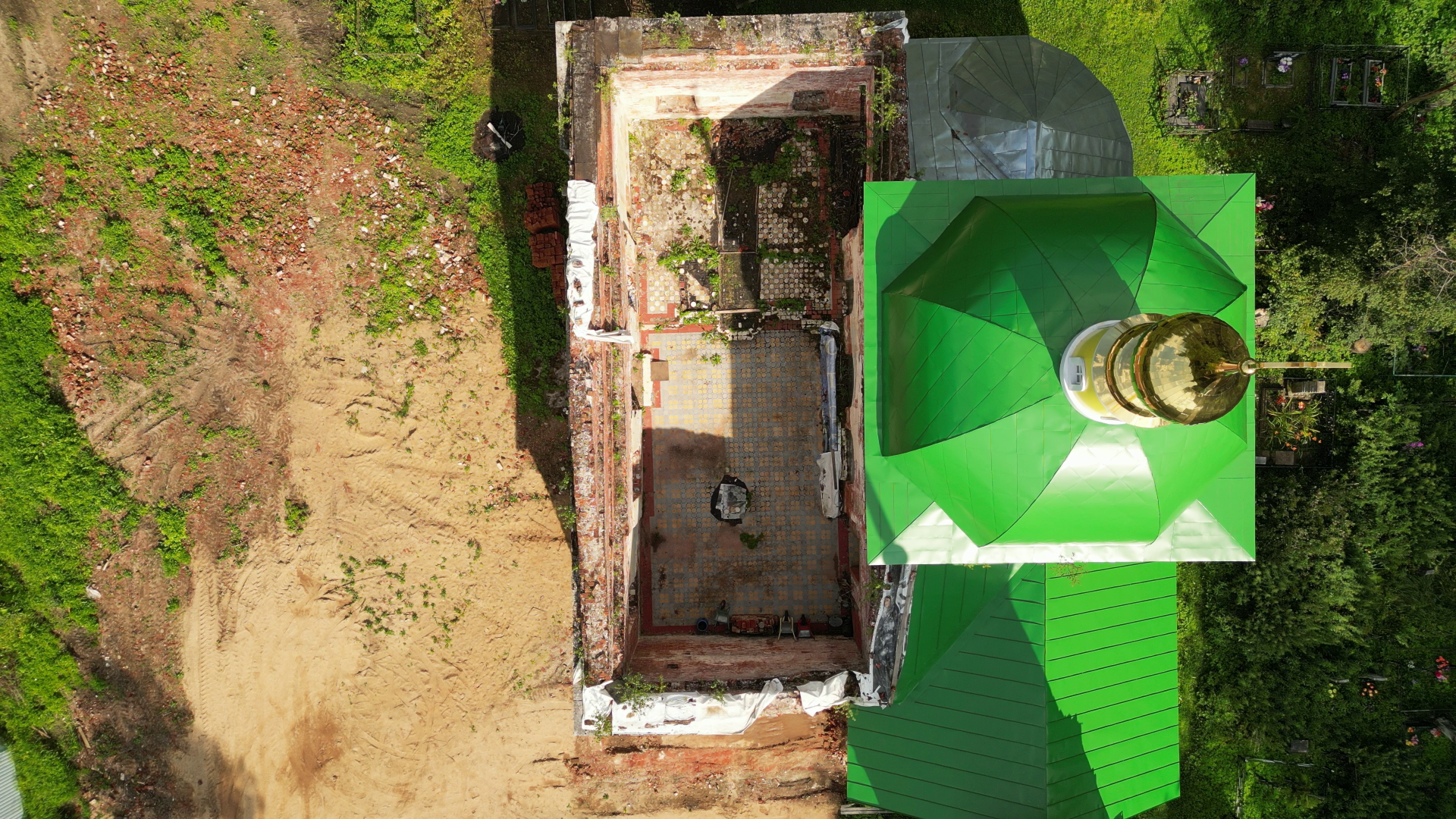 талдом, церковь, реставрация, города, видео с коптера,