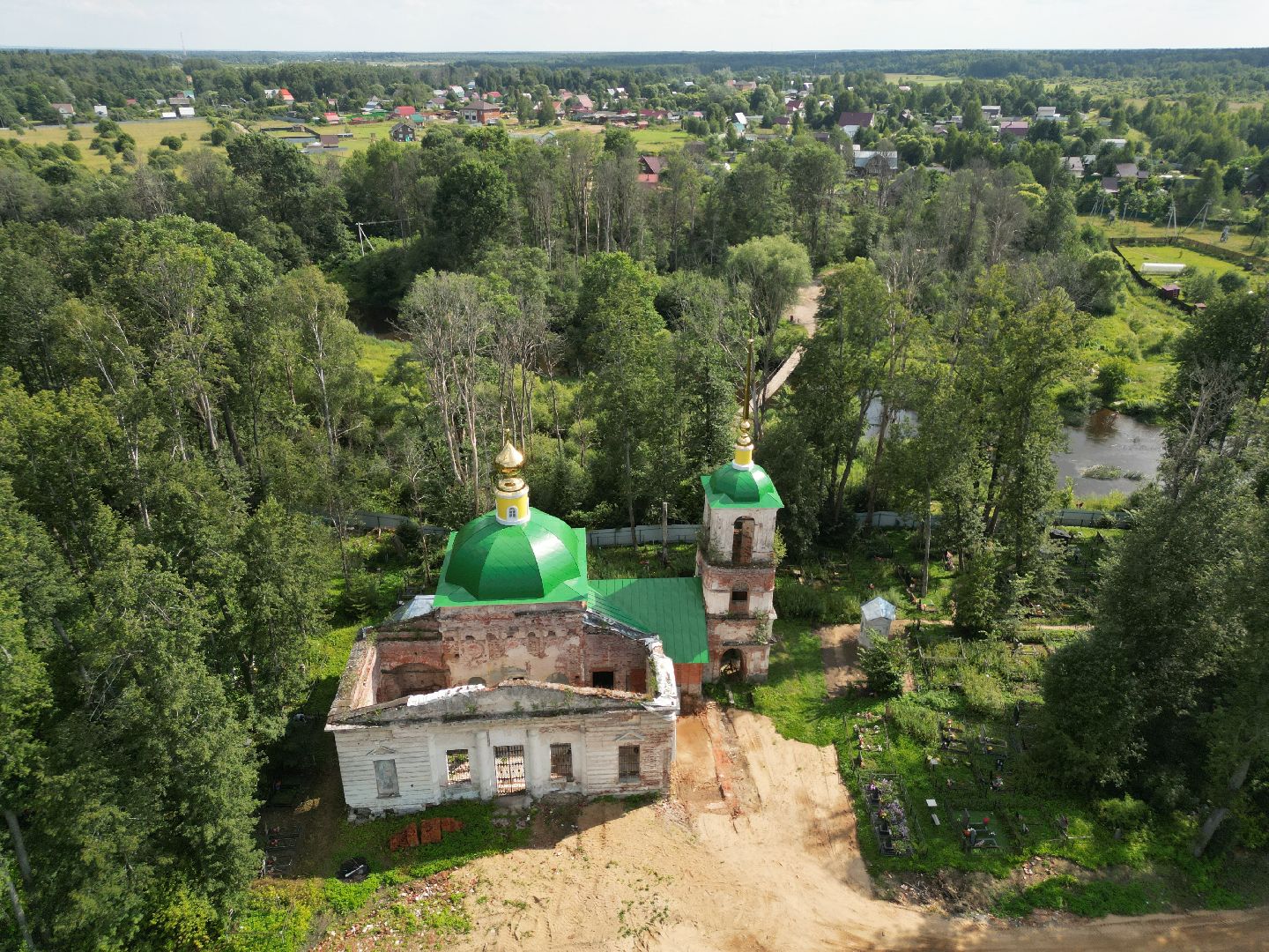 талдом, церковь, реставрация, города, видео с коптера,