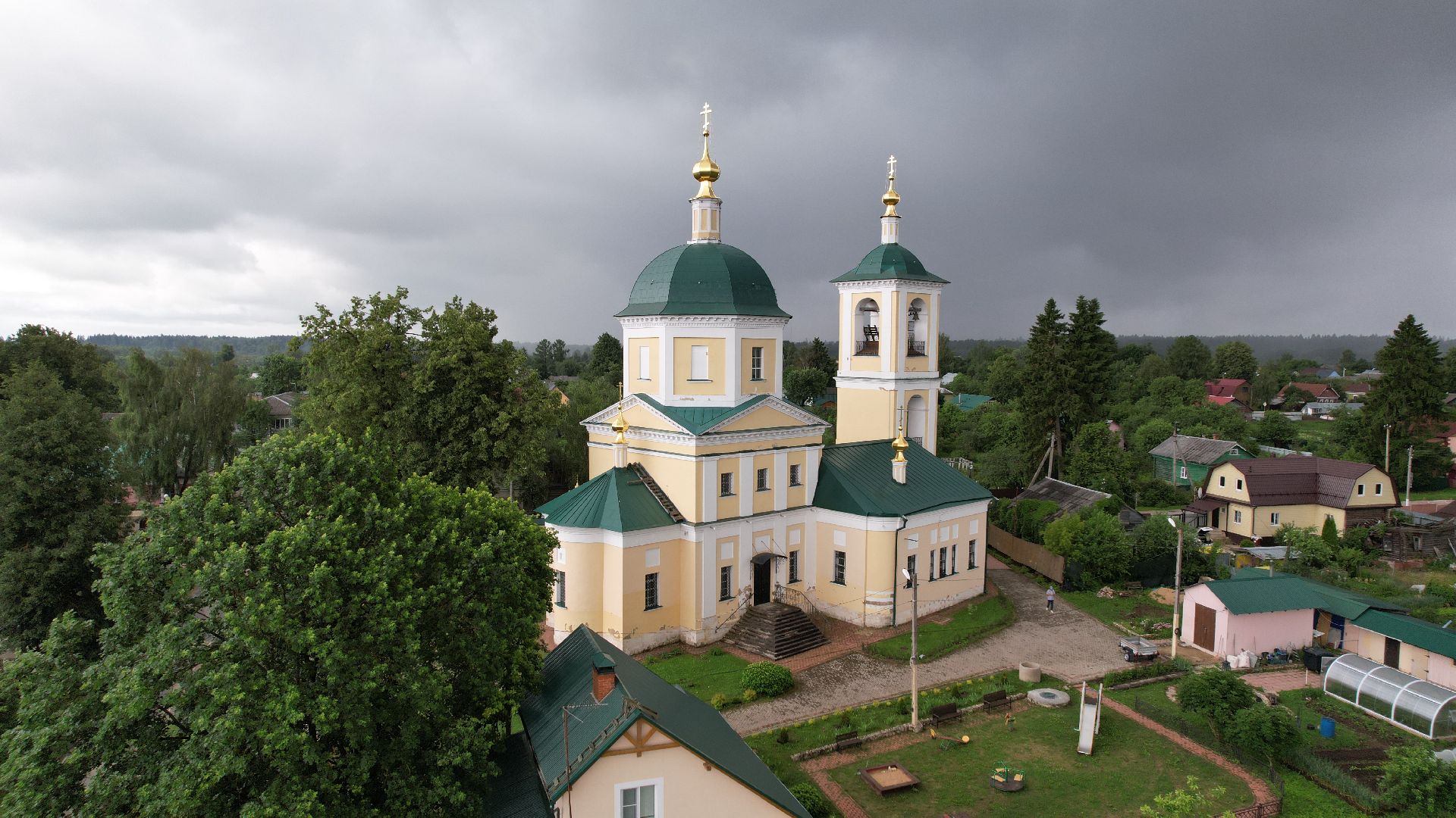 видео с коптера, верея, наро-фоминск, города, церковь,