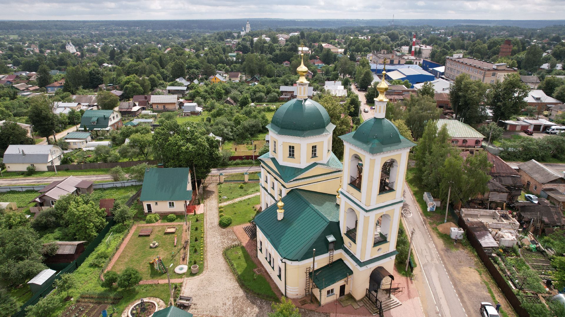 видео с коптера, верея, наро-фоминск, города, церковь,