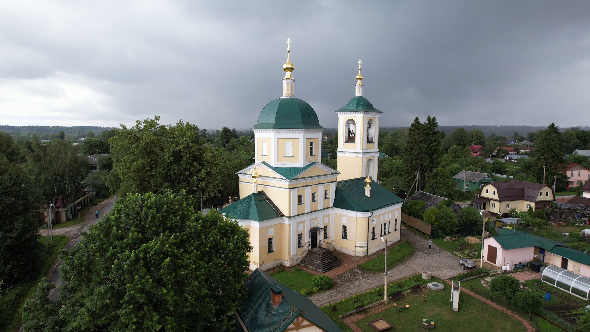 видео с коптера, верея, наро-фоминск, города, церковь,