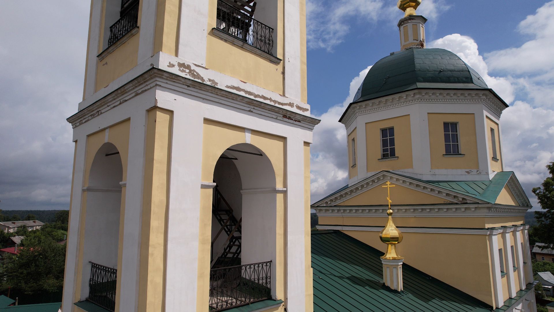 видео с коптера, верея, наро-фоминск, города, церковь,
