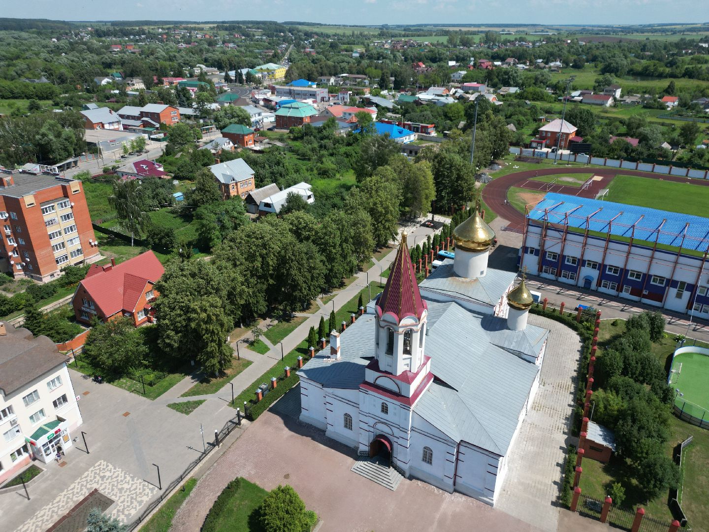 видео с коптера, серебряные пруды, церковь, города, культура,
