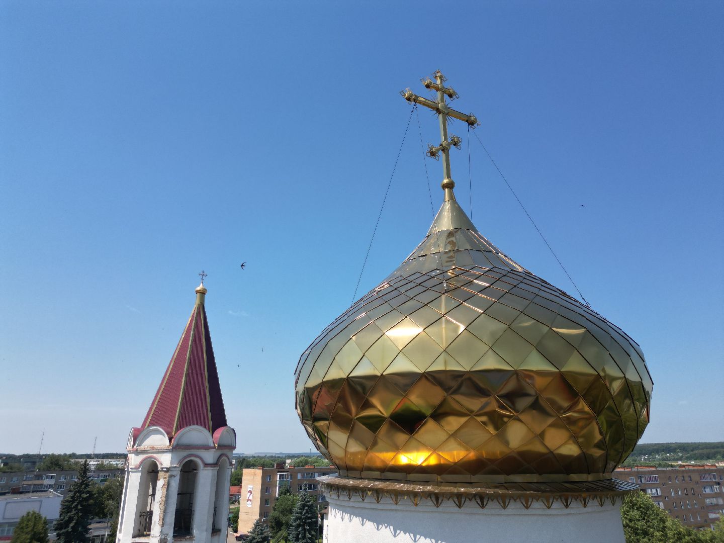 видео с коптера, серебряные пруды, церковь, города, культура,