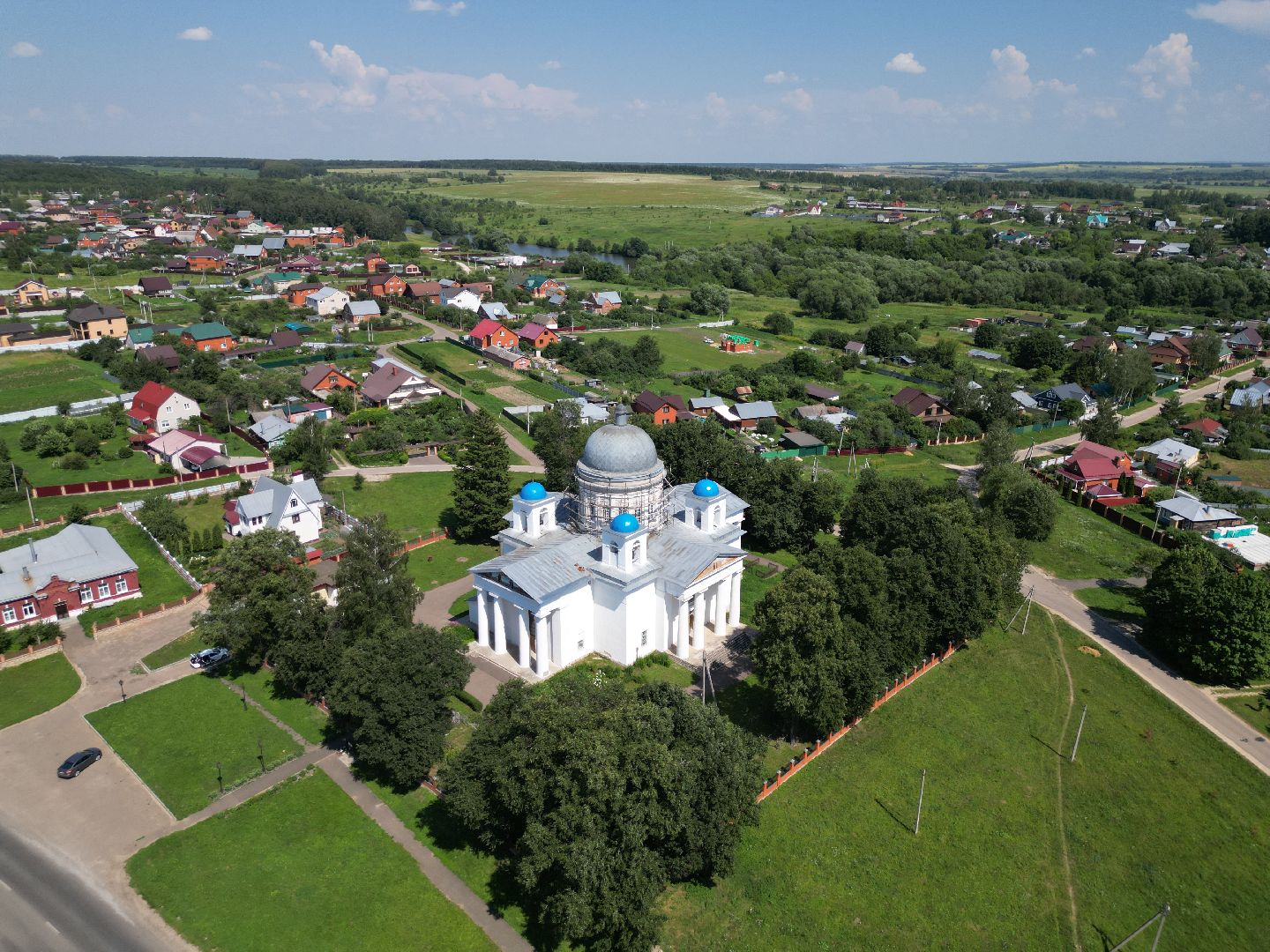 видео с коптера, церковь, серебряные пруды, города, культура,