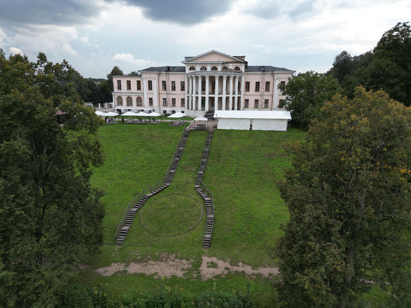 видео с коптера, дубровицы, усадьба,