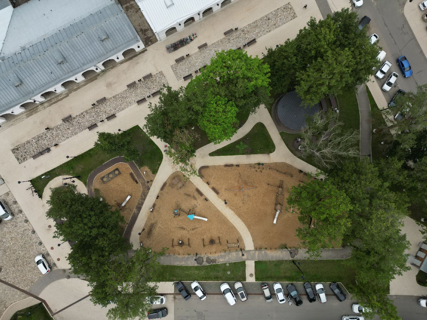 видео с коптера, детская площадка,