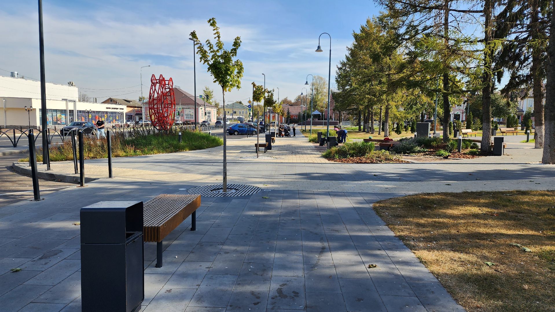 Бронницы, Площадь Тимофеева, Осенняя уборка площади, МБУ Благоустройство, Обустройство площади Тимофеева,